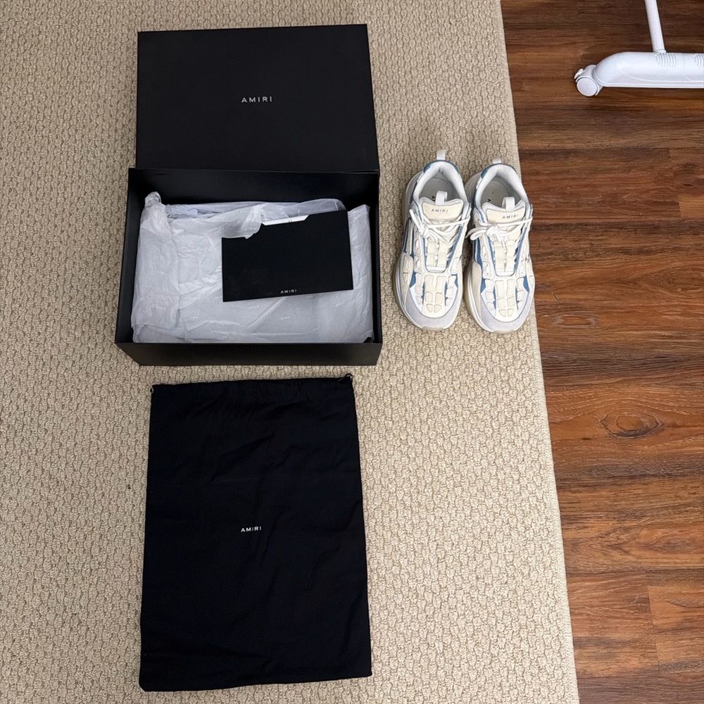 AMIRI White and Blue Sneakers